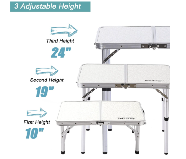 3 different heights adjustable table for Home and Outdoors - Image 3