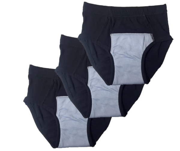 3-Pack Men’s Incontinence Underwear Cotton Regular Absorbency Reusable Washable Urinary Incontinence Briefs