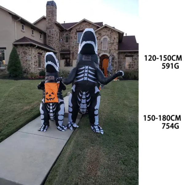 T REX multi color disfraz inflatable costume gonflable Christmas fat inflatable latex dinosaur suit - Image 2